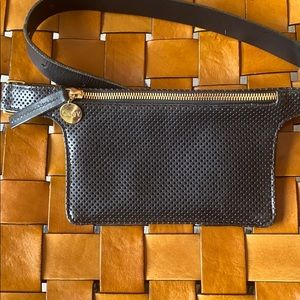 Clare V black leather Petit Fanny Pack waist bag